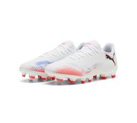 PUMA Chaussures de Football Future 8 Play FG/AG WN pour Femme, Puma PUMA Blanche, Noire, Rouge éclatante, 42.5 EU