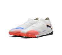 PUMA Chaussures de Football Future 8 Pro Cage Unisexes, Puma PUMA Blanche, Noire, Rouge éclatante, 44 EU