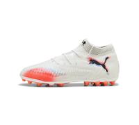PUMA Chaussures de football FUTURE 8 ULTIMATE MG Unisexe, Chaussures, Blanc/Noir/Glowing Rouge, 42.5 42.5