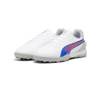 Puma Chaussures de Football King Match Unisexe, Puma Blanc Bluemazing Plat Gris Clair, 44 EU