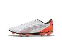 Puma King Pro FG/AG, Soccer Shoe Unisex, Puma White-Puma Silver-Glowing Red, 46