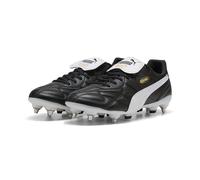 PUMA Chaussures de Football King Top MxSG Unisexe 47, Black White Gold