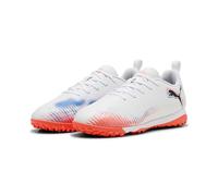 PUMA Chaussures de Football mi-Hautes Future 8 Play TT Enfant et Adolescent 34, White Black Glowing Red