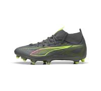 PUMA Mixte Ultra 5 Match+ FG/AG Chaussure de Football, Matte Aged Silver-Yellow Alert Aged Silver, 40.5 EU