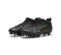 PUMA Chaussures de Football Ultra 6 Match FG/AG Enfant et Adolescent 29, Black Fizzy Light Green Terrain Yellow