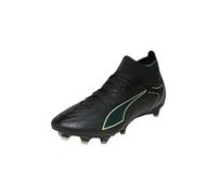 PUMA Chaussures de Football Ultra 6 Match+ FG/AG Unisexes, Black-Fizzy Light Green Terrain, 45 EU, Puma Noir pétillant Vert Clair Terrain, 46.5 EU