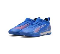 PUMA Chaussures de Football Ultra 6 Match It + Mid Jr Unisexes pour Enfant, PUMA Ultra Bleue, Blanche et Rouge, 4 UK