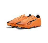 PUMA Chaussures de Football Ultra 6 Play MG Unisexes, Heat Fire PUMA Noir/Rouge Brillant, 43 EU