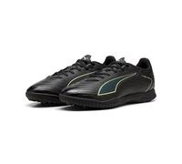 PUMA Chaussures de Football Ultra 6 Play TT Unisexes, Puma Noir pétillant Vert Clair Terrain, 44 EU