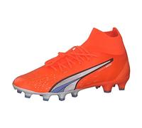 PUMA Homme Pro FG/AG Chaussure de Football, Ultra Orange Blanc Bleu Glimmer, 45 EU