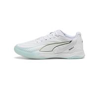PUMA Chaussures de futsal IBERO Unisexe, Chaussures, Blanc/Aqua/Fizzy Light, 44.5 44.5