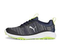 PUMA Homme Fusion Pro Chaussure de Golf, Navy Silver Lime Smash, 42 EU
