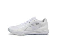 PUMA Mixte Accelerate Turbo 4 Chaussure de Terrain intérieur, White Silver Ash Gray, 37.5 EU
