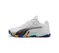 PUMA Chaussures de Tennis Nova Elite Unisexes, Puma White PUMA Black Vivid Blue Heat Fire, 37.5 EU