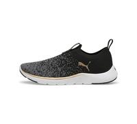 Puma Chaussures de course sur route Softride Remi Slip-on Knit Femme Noir Or Gris foncé 42 EU
