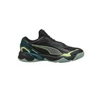 PUMA Chaussures d'intérieur Solarstrike 4 Unisexes, Puma Black Green Terrain Fizzy Light Moss, 42 EU