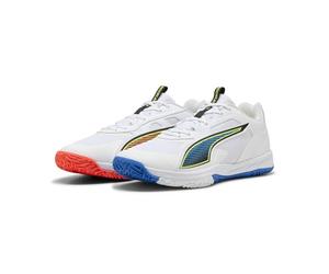 PUMA Chaussures d'intérieur Unisexes Accelerate Pro 4 Game on, Blanc/Rouge-Ultra Bleu, Pointure 42, Puma Blanc Brillant Rouge Ultra Bleu, 42.5 EU