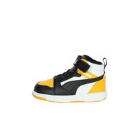PUMA Chaussures Rebound V6 Mid AC+ Inf CODE 396542-19, Blanc Noir Jaune, 27 EU