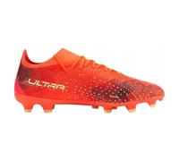 Chaussures football - Homme - PUMA - ULTRA MATCH - Rouge corail et jaune - Crampons moulés
