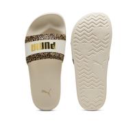 PUMA Claquettes Leadcat 2.0 Animal Flair Femme, Chaussures, Alpine Snow/Doré, 38 38