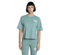 PUMA Class Relaxed Crop Tee, T-Shirts Mixte, Green Moon,