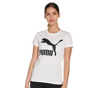 PUMA Classics Logo Tee T-Shirt, Blanc, M Femme