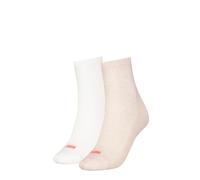 PUMA Coton recyclé avec Logo en Forme de cœur Chaussettes, Oatmeal/White/Peach, 39-42 (Lot de 2) Femmes