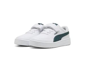 PUMA Court Classic Clean AC+ PS Sneaker, White-Green Terrain, 33 EU