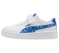 PUMA Court Classic Clean Dino AC+ PS - Baskets Blanc/Saphir Royal-Vert Fruit, Pointure 45 pour Enfant, Puma Fruit Vert Saphir Royal Blanc, 32.5 EU