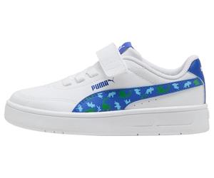 PUMA Court Classic Clean Dino AC+ PS, Chaussures Mixtes pour Enfant, Blanc (Royal Sapphire Green Fruit, 34,5 EU, Puma Blanc (Royal Sapphire Green Fruit), 34.5 EU