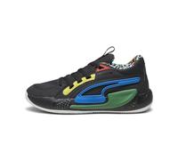 PUMA Mixte Court Rider Chaos Trash Talk Chaussure de Piste d'athlétisme, Black Pelé Yellow Archive Green Racing Blue White, 45 EU