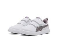 PUMA COURTFLEX V3 Dotty V PS Sneaker, White-Plum Jam-Light Moss, 22 EU