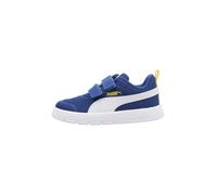 PUMA COURTFLEX V3 Mesh INF, Basket Unisexe, Clyde Royal White-Sunny Yellow,