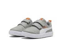 PUMA COURTFLEX V3 V PS, Basket Unisexe, Smokey Gray-PUMA White-Orange GLO,