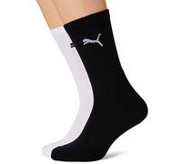 Puma Crew Chaussettes, Blanc/Gris/Noir, 35/38 (Lot de 5) Unisexe