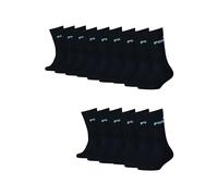 PUMA Crew Lot de 15 paires de chaussettes de tennis pour enfant Unisexe pour filles et garçons, Noir , 35-38