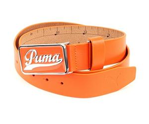 PUMA Cuir ceinture Script Fitted Belt CTL W115 Vibrant Orange orange fluo raccourcissable