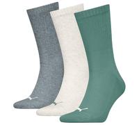 PUMA Cushioned Crew Sock, Vert/Gris, 39/42 EU (Lot de 3) Mixte