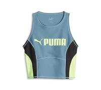 PUMA Fit Eversculpt Tank Haut Court Femme, Bleu Vif-Vert Vitesse, S