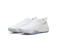 PUMA Eliminate Nitro 4 Chaussures d'intérieur Unisexes, Puma White Puma Silver, 46 EU
