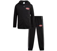Puma Ensemble de survêtement 2 pièces en polaire avec fermeture éclair et pantalon de jogging athlétique pour garçons (tailles : 8 à 16), noir, 10-12