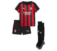 Puma Ac Milan Mini 25/26 Home Short Sleeve Junior Set Rouge 3-4 Years Garçon