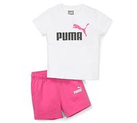 PUMA Ensemble t-Shirt et Short Minicats Combinaison de Jogging Mixte Enfant, Blanc nacré Rose, 80