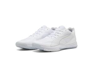 PUMA Escarpins Accelerate Turbo 4Indoor Unisexe, Puma White PUMA Silver Ash Gray, 38 EU