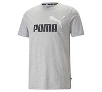 PUMA Ess+ 2 Col Logo Tee Homme, Gris Clair chiné, S
