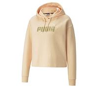 PUMA Ess+ Cropped Metalli Sweat-Shirt, Parfait Pêche, M Femme