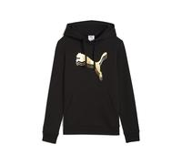 PUMA ESS Metallic Hoodie FL, Sweats à Capuche Mixte, PUMA Black-Metallic Gold,