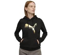 PUMA ESS Metallic Hoodie FL, Sweats à Capuche Mixte, PUMA Black-Metallic Gold,