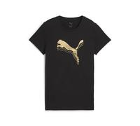 PUMA ESS Metallic Tee, T-Shirts Mixte, PUMA Black-Metallic Gold,