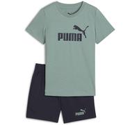 Puma Ess No.1 Logo Tee And Shorts Set Ps Tracksuit Boys Navy Grn 5-6 ans Male